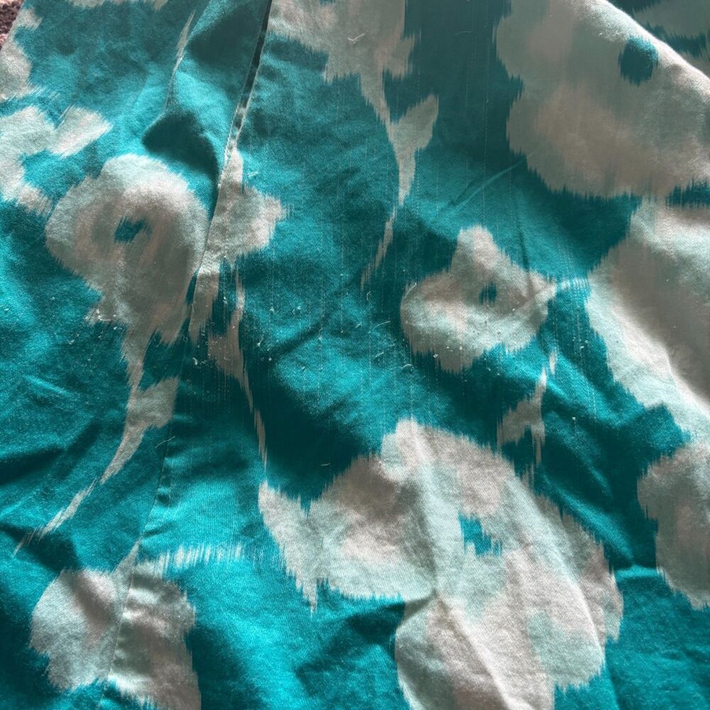 Tuckernuck Sleeveless Charlie Shirt Dress Sz L Turquoise Watercolor Floral Print - Picture 8 of 8